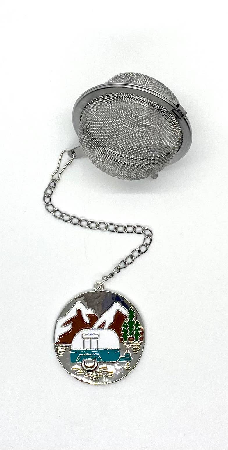 Loose Leaf Tea Infuser, Vintage Camper Charm Ball, Tea Gift