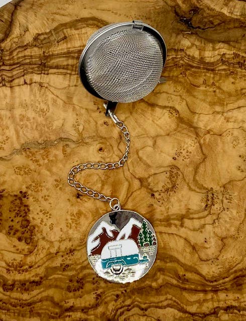 Loose Leaf Tea Infuser, Vintage Camper Charm Ball, Tea Gift