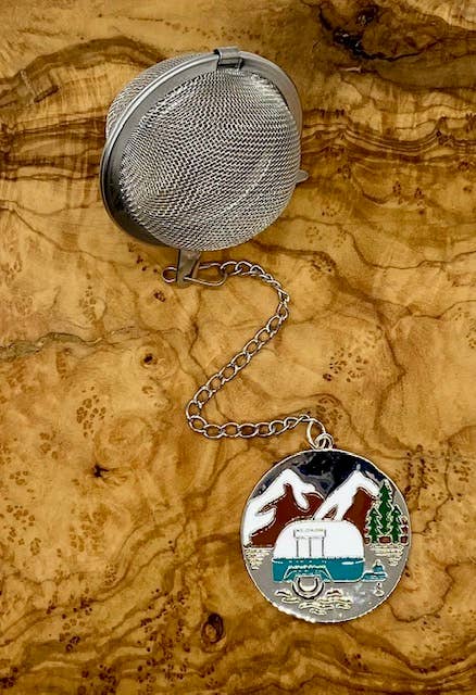 Loose Leaf Tea Infuser, Vintage Camper Charm Ball, Tea Gift